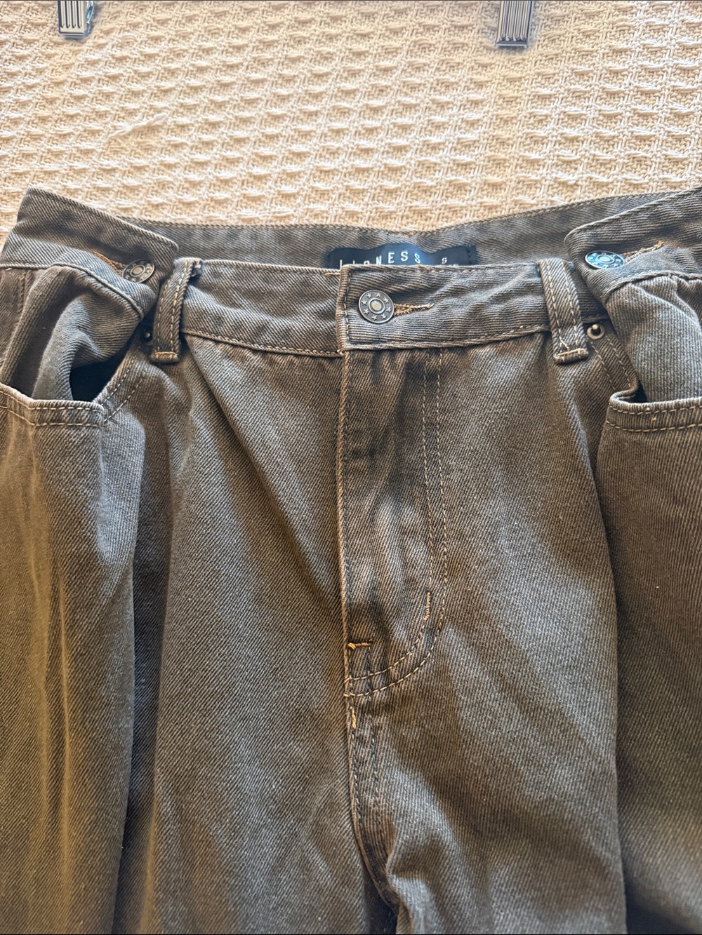 Lioness Wide-Leg Flare Jeans in Washed Brown - Picture 7 of 9